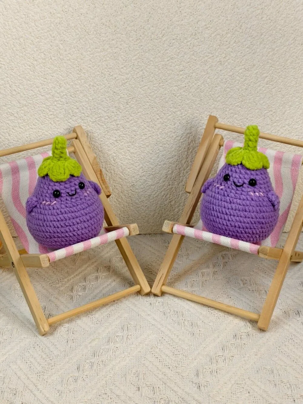 Handmade Amigurumi Crochet Eggplant Plushie